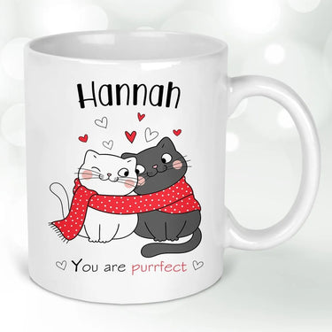 Customisable Cat Lover Mug - Colourful 'Purrfect' Design with Personal Touch - DENMARY
